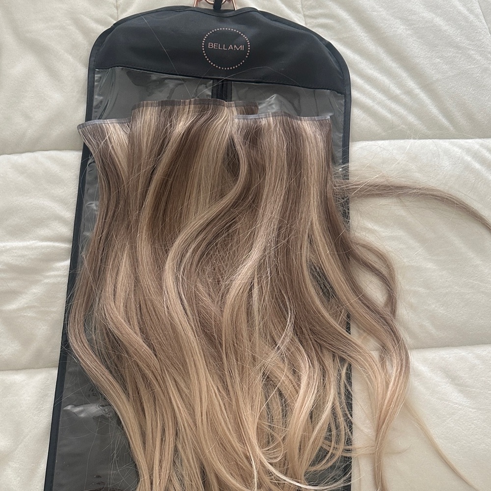 BELLAMI Ash Blonde and Chestnut Hair Extensions